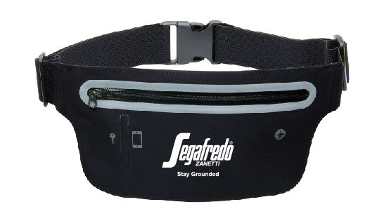 Black Segafredo Zanetti Fannypack with zipper pouch