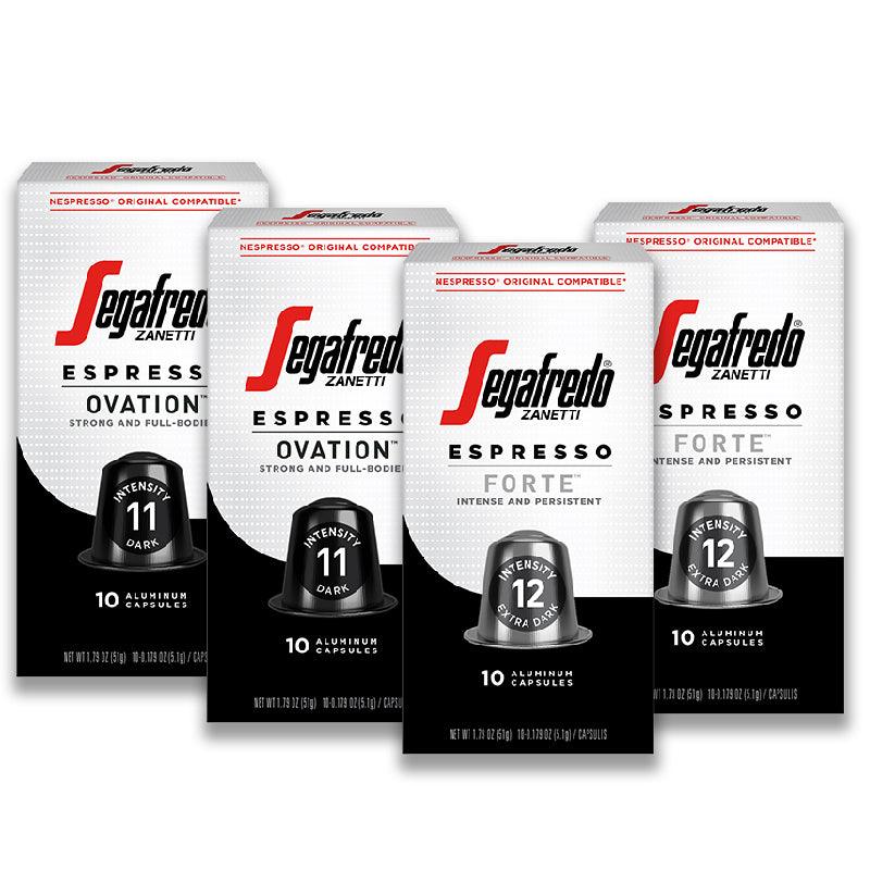 Espresso Pods Dark Roast Variety Pack 40ct Segafredo Zanetti Coffee