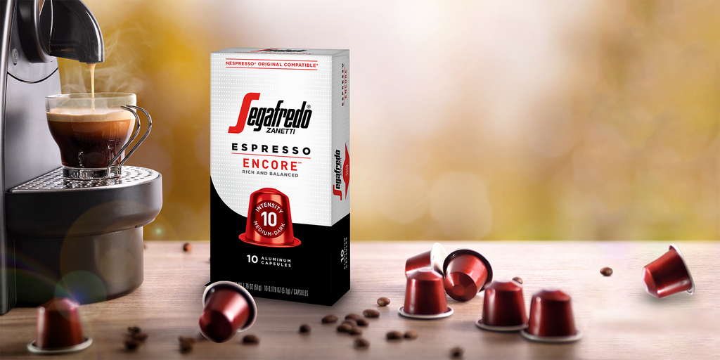 new product! Segafredo Zanetti Encore nespresso compatible capsules. Intensity 10 - Medium Dark roast