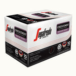 Load image into Gallery viewer, A box of Segafredo Zanetti® Coffee Crescendo Medium Roast Keurig K-Cup® Pods, containing 10 single-serve pods. The box highlights 100% Arabica Italian coffee with sweet dark cherry and raspberry tasting notes, perfect for K-CUP brewers.
